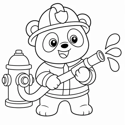 Planșă cu panda de colorat