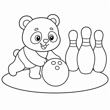 Planșă cu panda de colorat