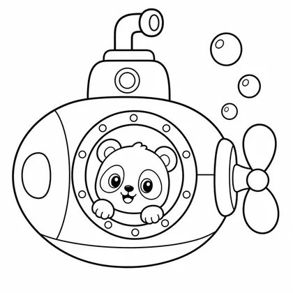 Planșă cu panda de colorat