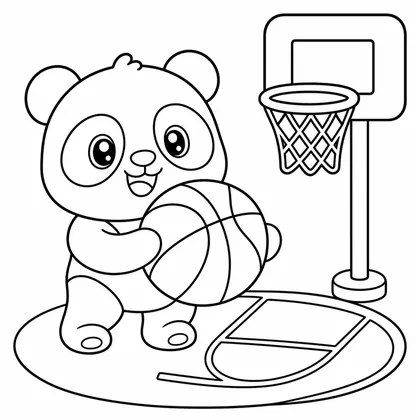 Planșă cu panda de colorat