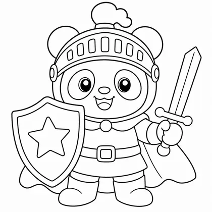 Planșă cu panda de colorat