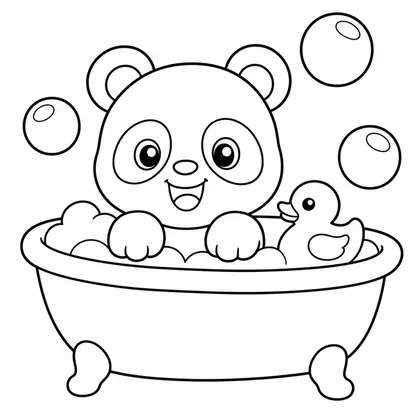 Planșă cu panda de colorat