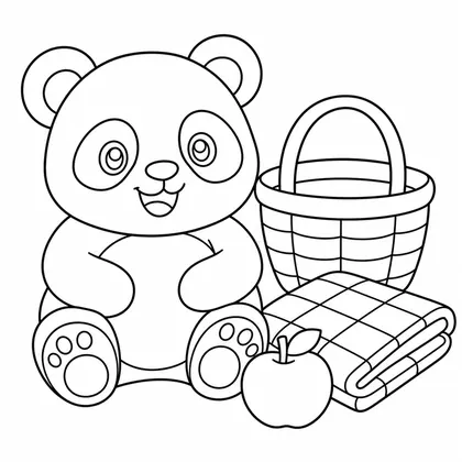 Planșă cu panda de colorat