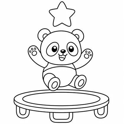 Planșă cu panda de colorat