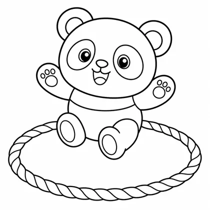 Planșă cu panda de colorat
