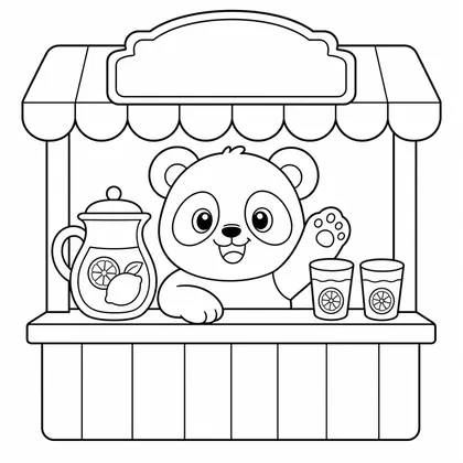 Planșă cu panda de colorat