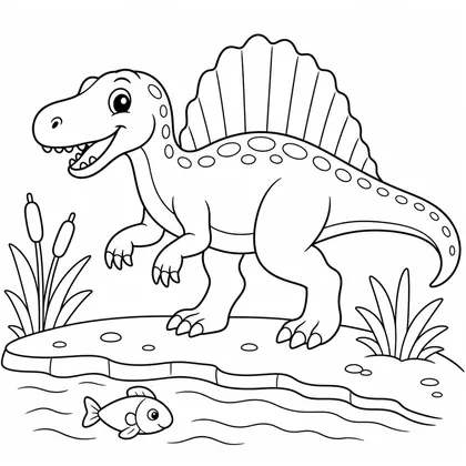 Gambar spinosaurus untuk diwarnai