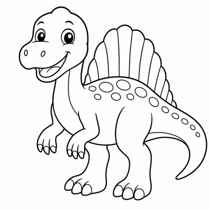 Planșă cu spinosaurus de colorat