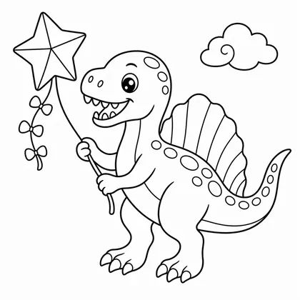 Planșă cu spinosaurus de colorat