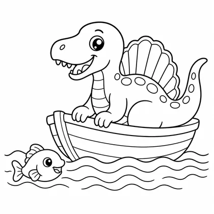 Planșă cu spinosaurus de colorat