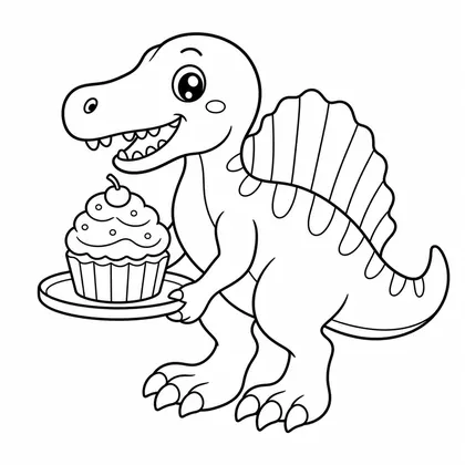 Planșă cu spinosaurus de colorat