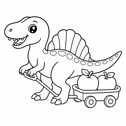 Planșă cu spinosaurus de colorat
