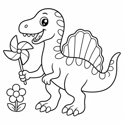 Planșă cu spinosaurus de colorat