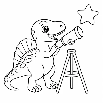 Planșă cu spinosaurus de colorat