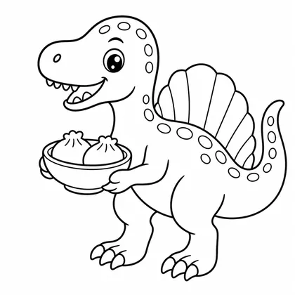 Planșă cu spinosaurus de colorat