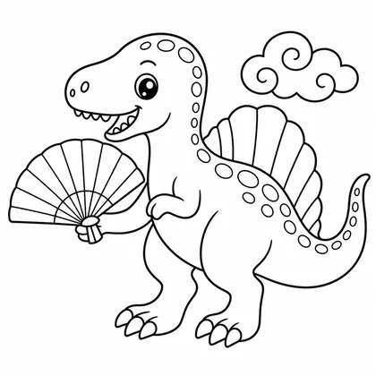 Planșă cu spinosaurus de colorat