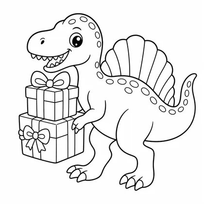 Planșă cu spinosaurus de colorat