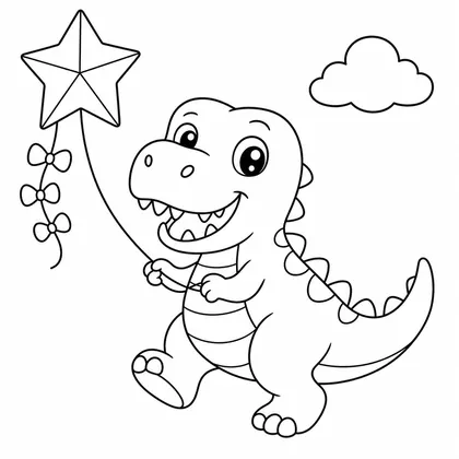 Planșă cu t-rex de colorat