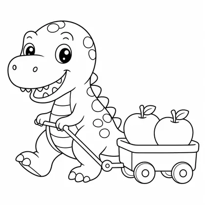 Planșă cu t-rex de colorat