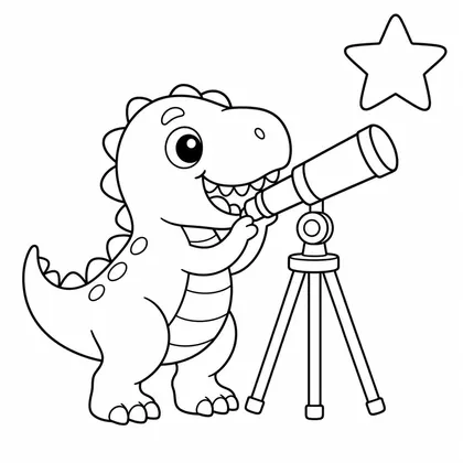Planșă cu t-rex de colorat