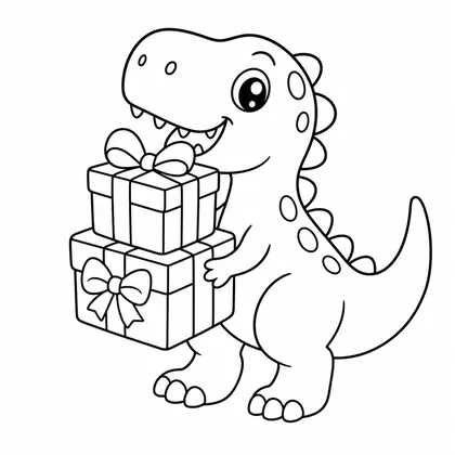 Planșă cu t-rex de colorat