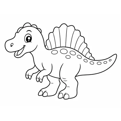 Planșă cu triceratops de colorat