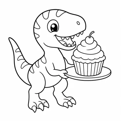 Planșă cu velociraptor de colorat