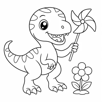 Planșă cu velociraptor de colorat