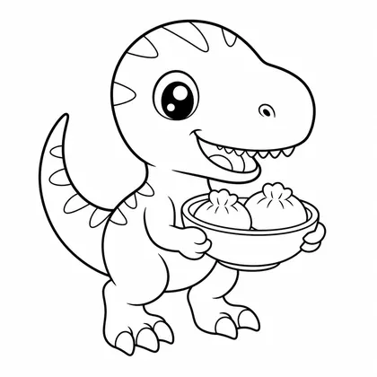 Planșă cu velociraptor de colorat