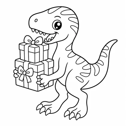 Planșă cu velociraptor de colorat