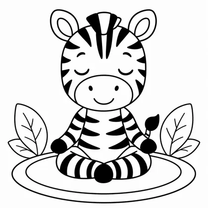 Planșă cu zebre de colorat