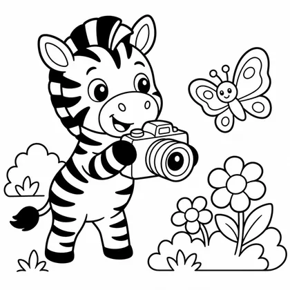 Planșă cu zebre de colorat