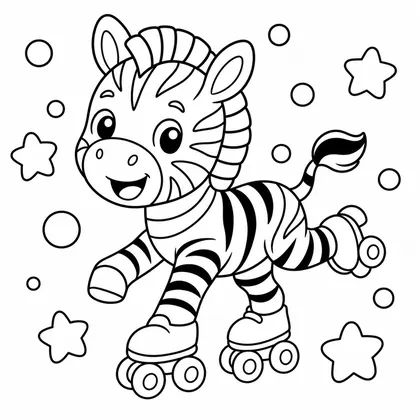 Planșă cu zebre de colorat