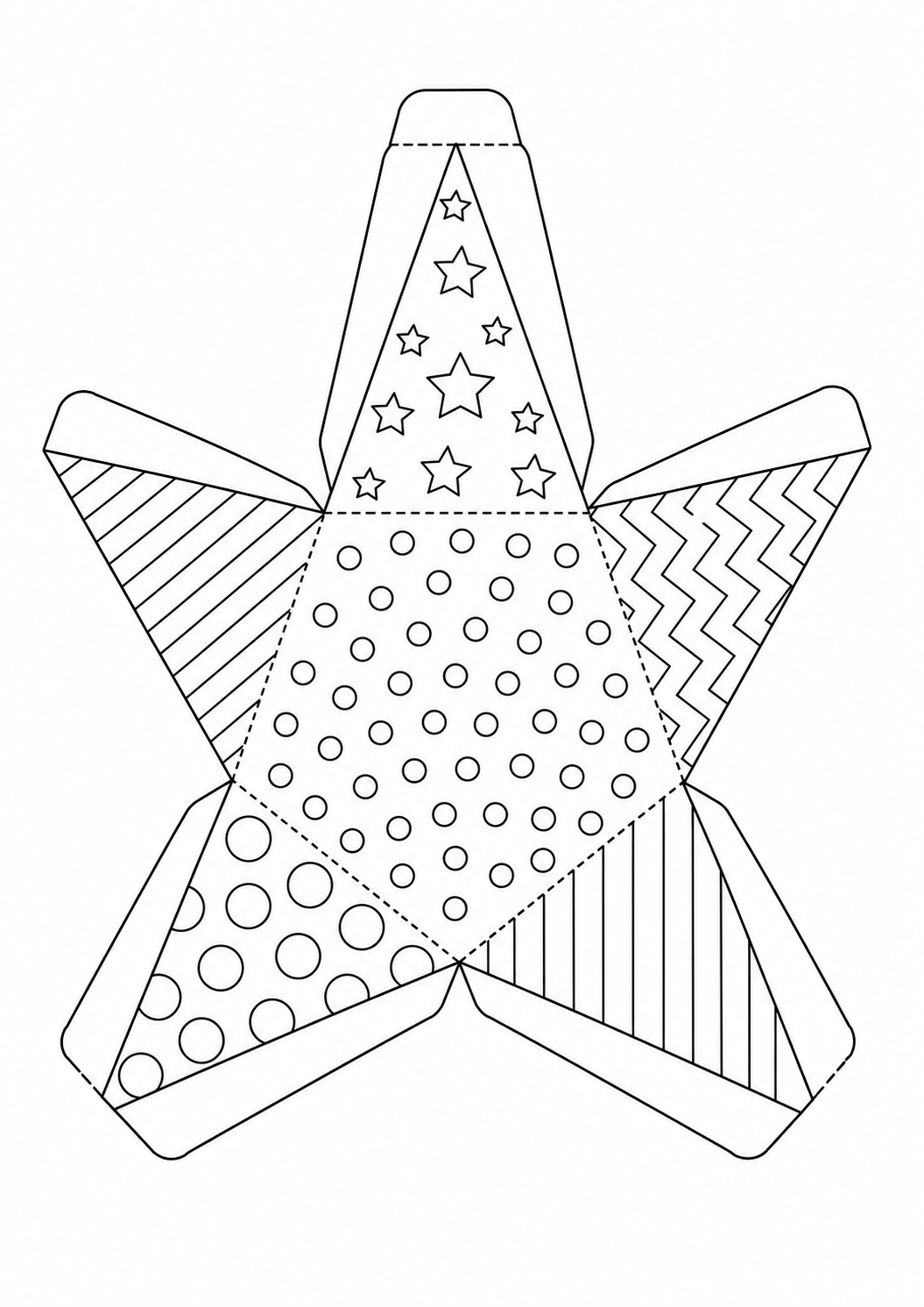 Pirámide pentagonal montable para imprimir
