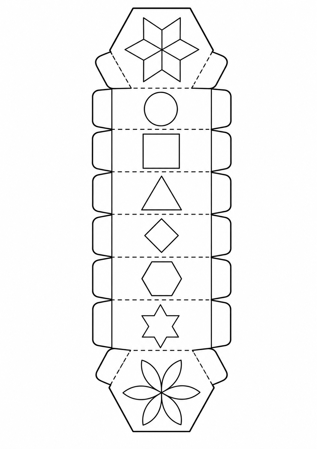 Prisma hexagonal montable para imprimir