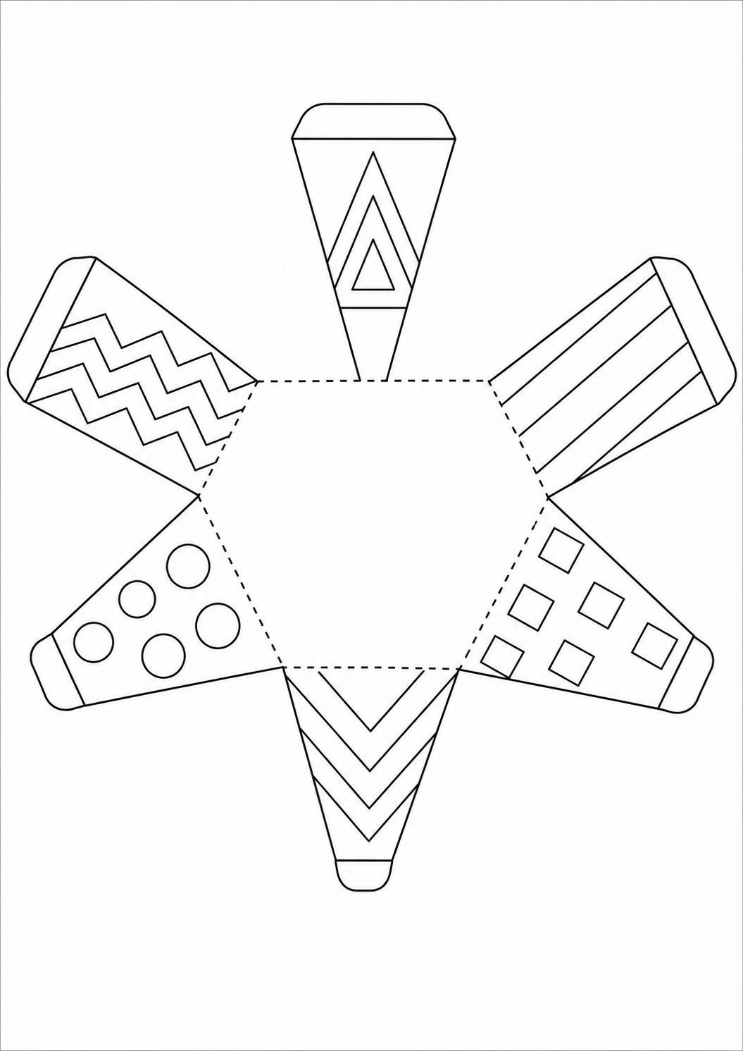 Pirámide hexagonal montable para imprimir