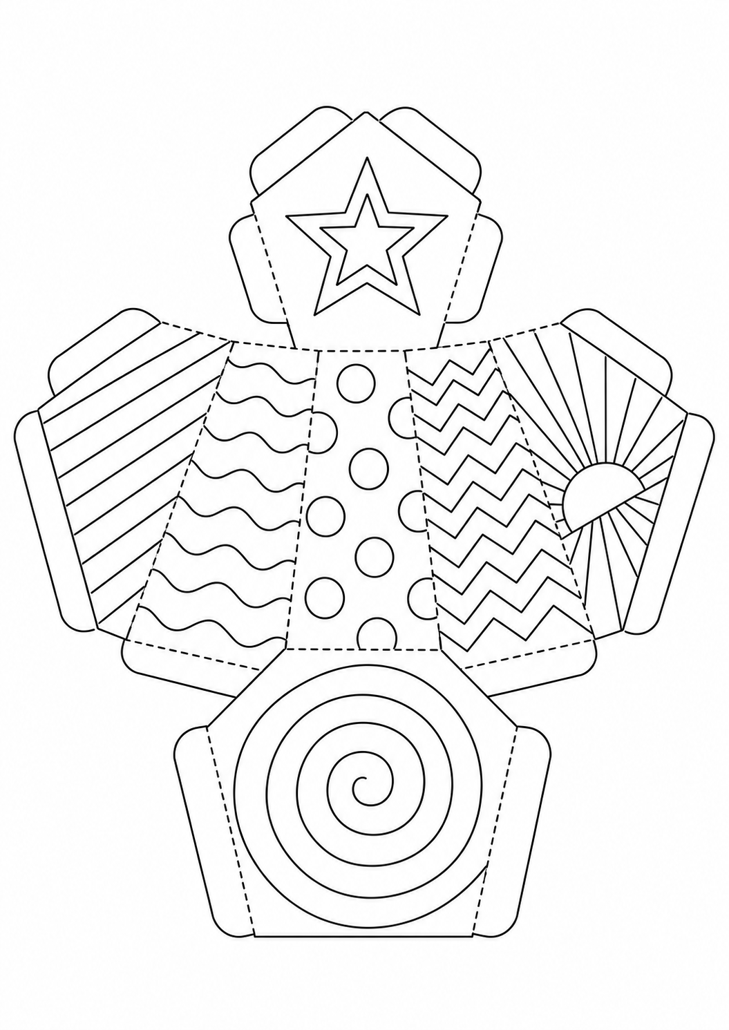 Tronco de pirámide pentagonal montable para imprimir