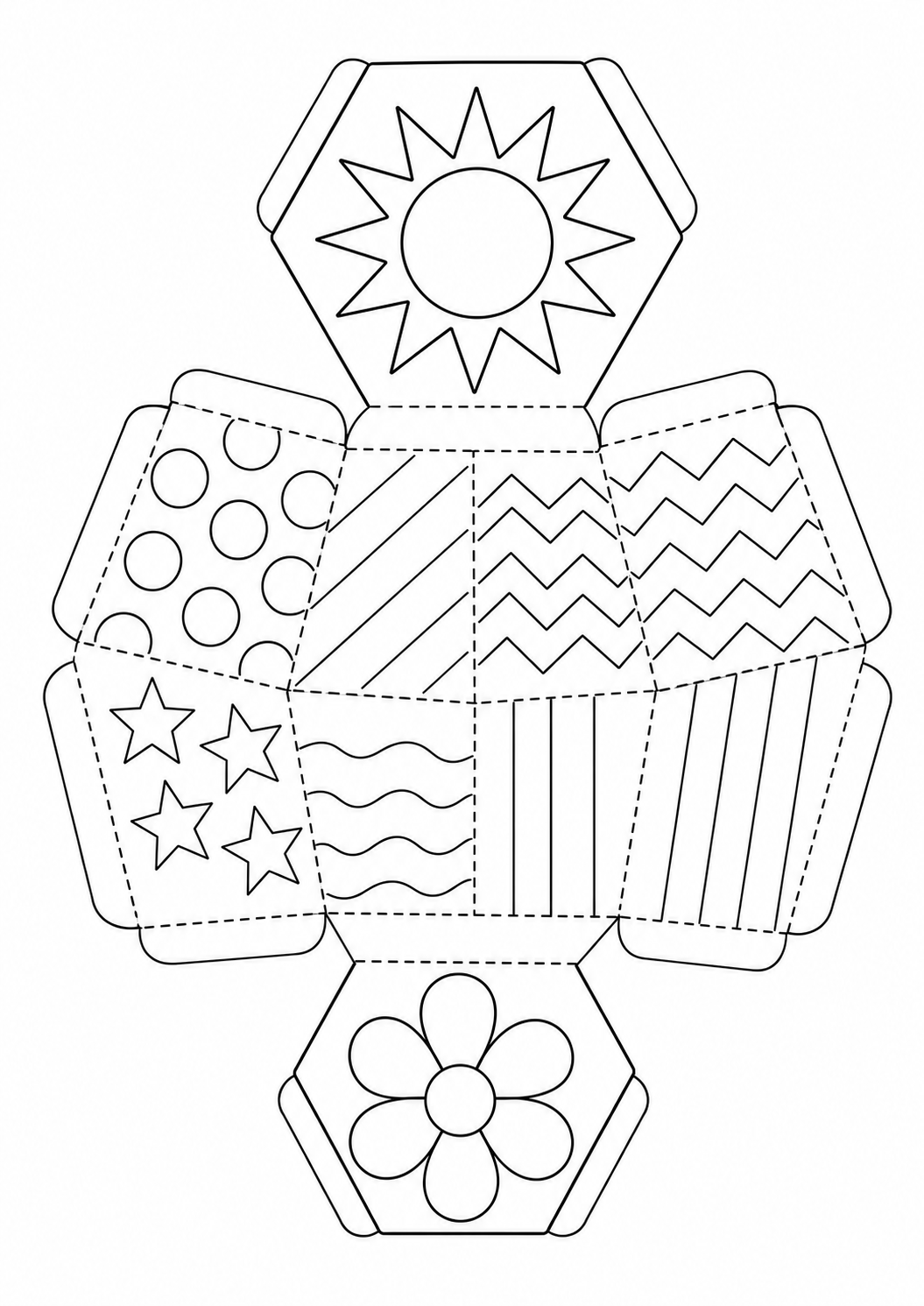 Tronco de pirámide hexagonal montable para imprimir