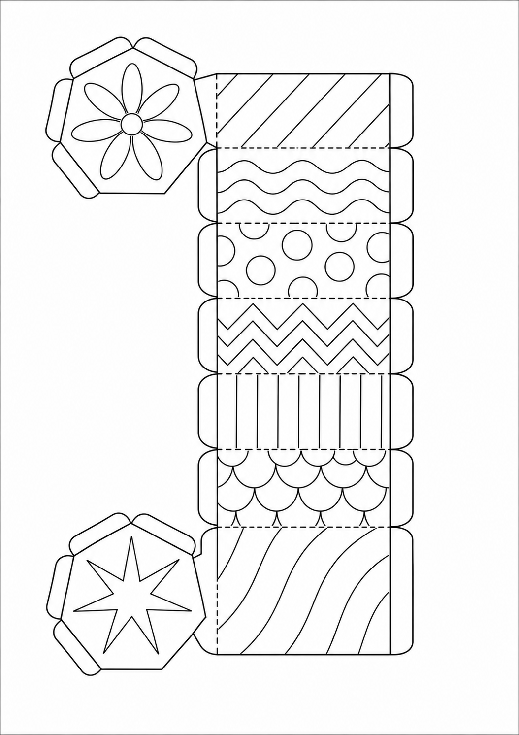 Prisma heptagonal montable para imprimir